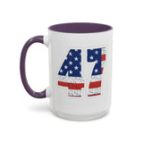 Trump 47 Coffee Mug - American Flag Lettering