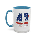 Trump 47 Coffee Mug - American Flag Lettering