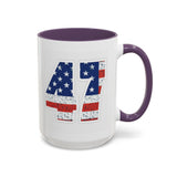 Trump 47 Coffee Mug - American Flag Lettering