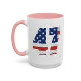 Trump 47 Coffee Mug - American Flag Lettering