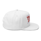 Trump 2028 Embroidered Flat Bill Hat - American Flag on Side