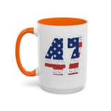Trump 47 Coffee Mug - American Flag Lettering