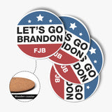 Lets Go Brandon 4 Piece Wood Coaster Set