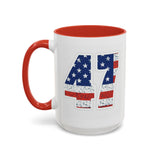 Trump 47 Coffee Mug - American Flag Lettering