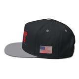 Trump 2028 Embroidered Flat Bill Hat - American Flag on Side