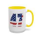 Trump 47 Coffee Mug - American Flag Lettering