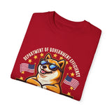 DOGE Department of Government Efficiency T-Shirt w/ Dog & American Flags