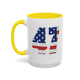 Trump 47 Coffee Mug - American Flag Lettering