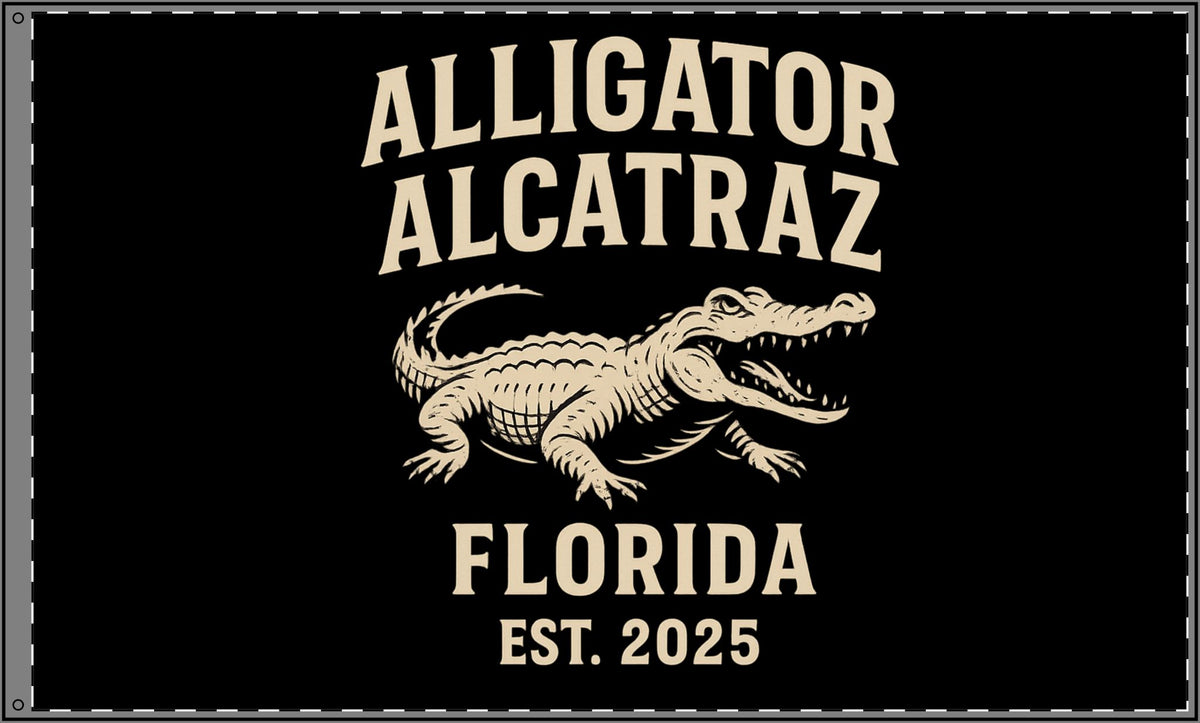 Alligator Alcatraz Double Sided Flag – officialtrump2024store
