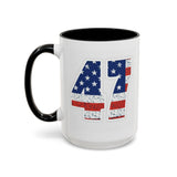 Trump 47 Coffee Mug - American Flag Lettering