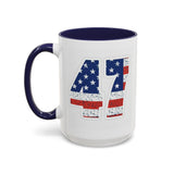 Trump 47 Coffee Mug - American Flag Lettering