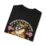 DOGE Department of Government Efficiency T-Shirt w/ Dog & American Flags