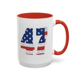 Trump 47 Coffee Mug - American Flag Lettering