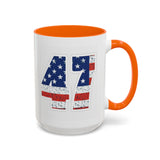 Trump 47 Coffee Mug - American Flag Lettering