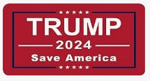 Trump 2024 Save America Again Red License Plate