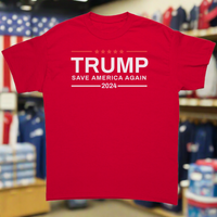 Red Trump Save America Again Red T-shirt Big and Tall Available S- 5XL