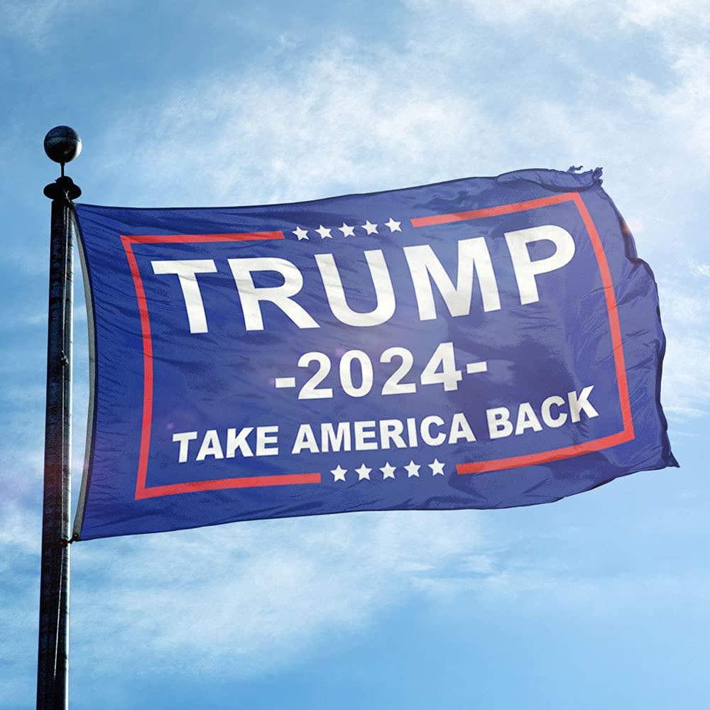 Trump 2024 Mini-Flaggen Set – 24 Stück, Rot & Blau, Mit Stab, Für Partys & Deko