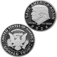 Donald Trump Gold Coin Save America Again 24K White Gold Plated Collectable Coin 