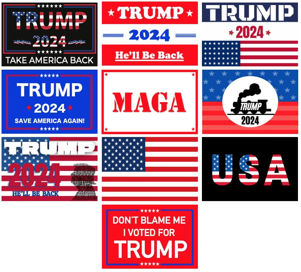 Trump 2024 Stickers (10 Piece) Trump Sticker Pack 4