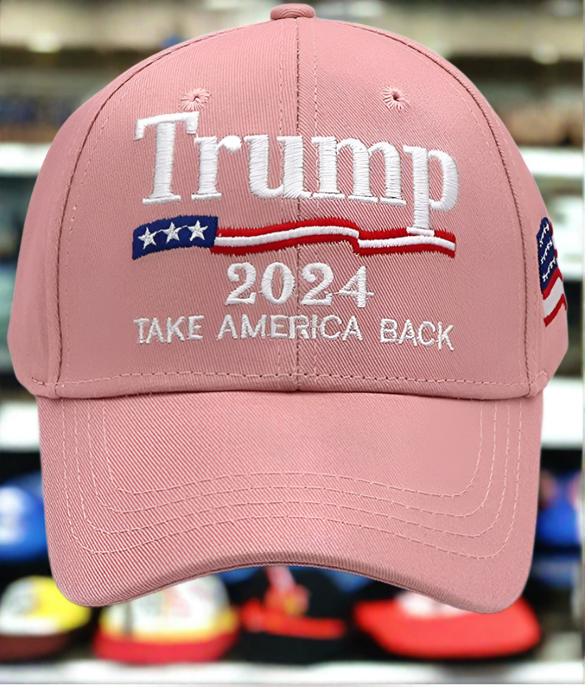 Pink Trump 2024 Hat Take America Back Embroidered Baseball Cap for Wom
