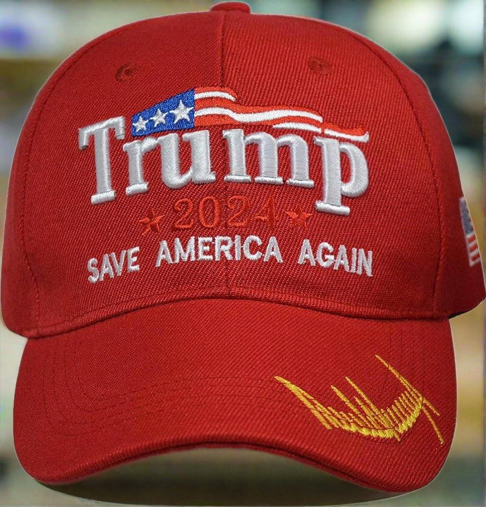Donald Trump 2024 Red Embroidered Save America Again Hat
