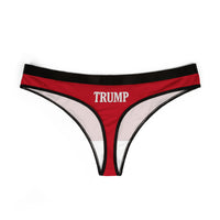 Trump Women's Thong Underwear Red with White Text on back