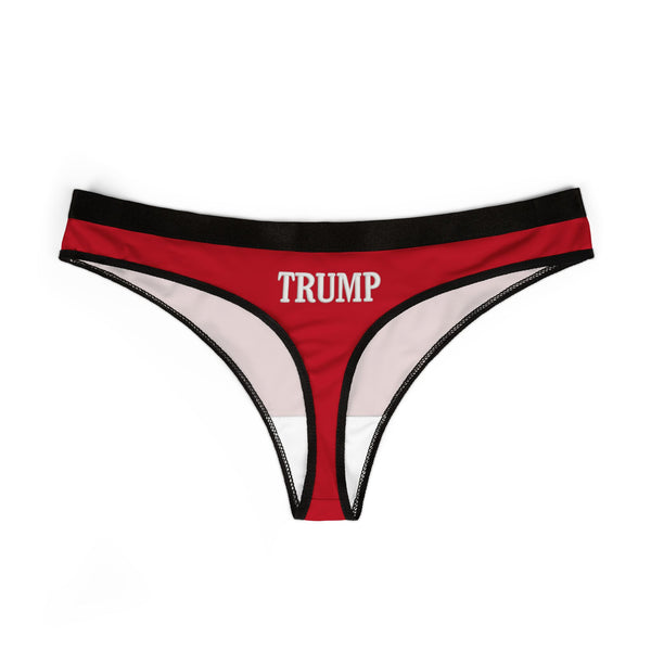 Trump Women's Thong Underwear Red with White Text on back