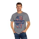 Trump 45 47 T-Shirt American Flag Lettering