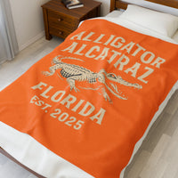 Alligator Alcatraz Plush Throw Blanket 50x60"