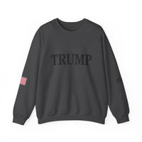 Trump 45-47 & American Flag on Sleeves Heavy Blend Crewneck Sweatshirt/Sweater