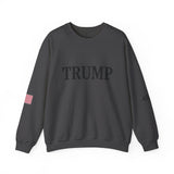 Trump 45-47 & American Flag on Sleeves Heavy Blend Crewneck Sweatshirt/Sweater