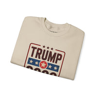 Trump 2028 American Flag & 45-47 on Sleeves Heavy Blend Crewneck Sweatshirt/Sweater