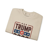 Trump 2028 American Flag & 45-47 on Sleeves Heavy Blend Crewneck Sweatshirt/Sweater