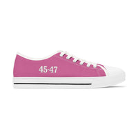 TRUMP 45-47 Design Pink Canvas Women's Low Top Sneakers
