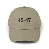 Trump 45-47 Distressed Hat Vintage-Style MAGA Cap with DTG Printing