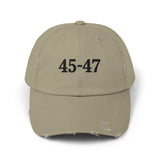 Trump 45-47 Distressed Hat Vintage-Style MAGA Cap with DTG Printing