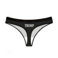 Trump Women's Thong Underwear Black with White Text on back