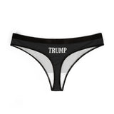 Trump Women's Thong Underwear Black with White Text on back
