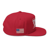 Red Trump 2028  Hat - Embroidered w/ American Flag on Both Sides