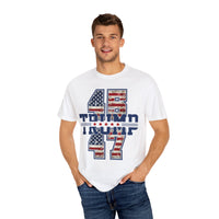 Trump 45 47 T-Shirt American Flag Lettering