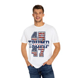 Trump 45 47 T-Shirt American Flag Lettering