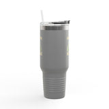 Alligator Alcatraz Gator wearing ICE hat on 40oz Insulated Travel Mug
