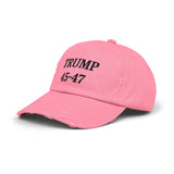 Trump 45-47 Distressed Hat Vintage Worn Tattered Design