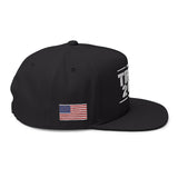 Trump 2028  Hat - Embroidered  on Red or Black Cap w/ American Flag on Both Sides