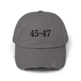 Trump 45-47 Distressed Hat Vintage-Style MAGA Cap with DTG Printing