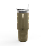 Alligator Alcatraz Gator wearing ICE hat on 40oz Insulated Travel Mug