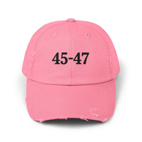 Trump 45-47 Distressed Hat Vintage-Style MAGA Cap with DTG Printing