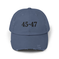 Trump 45-47 Distressed Hat Vintage-Style MAGA Cap with DTG Printing