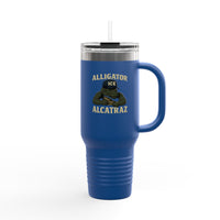 Alligator Alcatraz Gator wearing ICE hat on 40oz Insulated Travel Mug