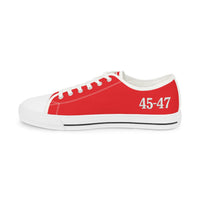 Trump 45-47 Mens Canvas Low Top Sneaker Shoes - Red
